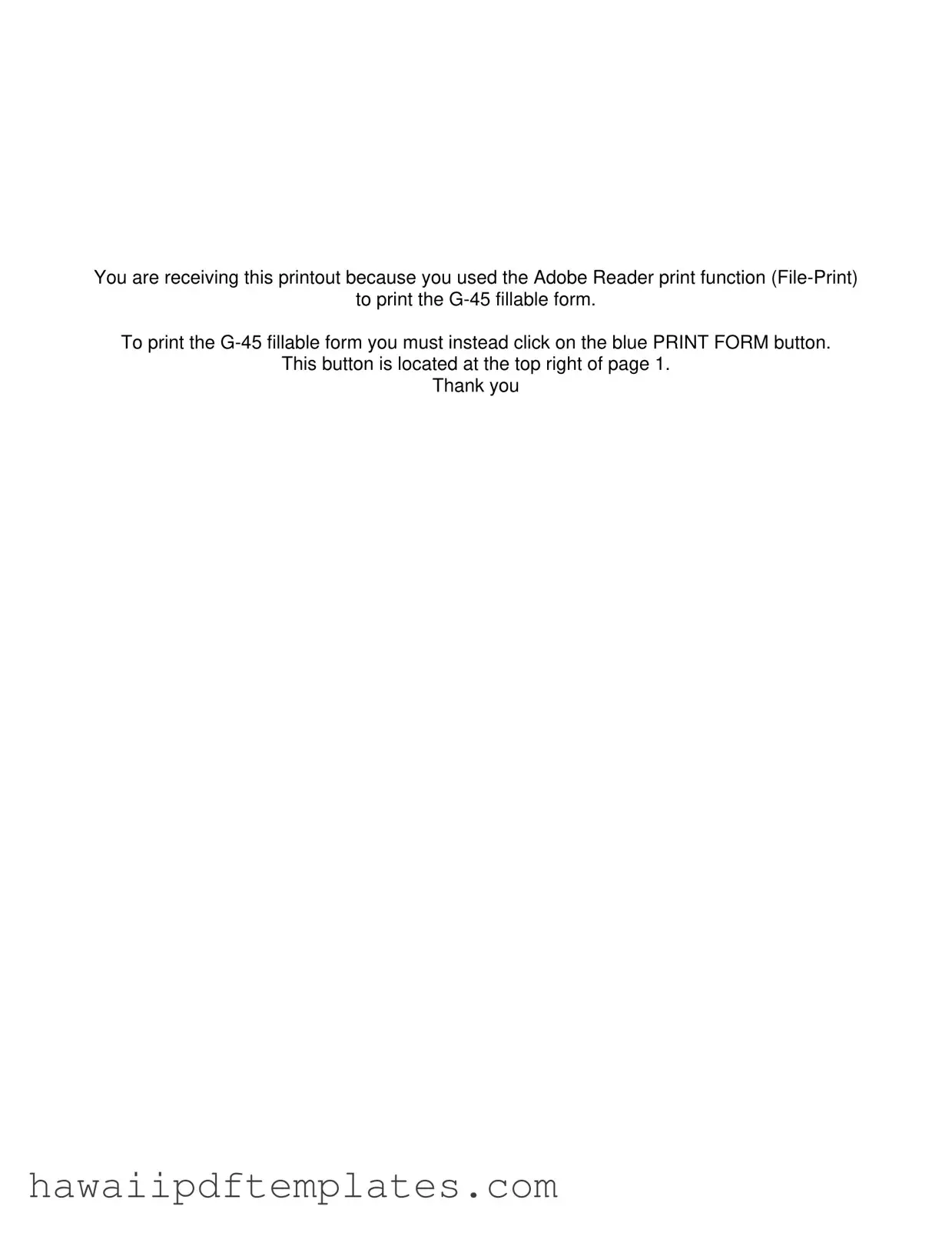 Hawaii G 45 PDF Form