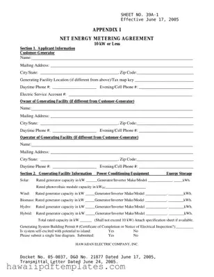 Hawaii 39A PDF Form