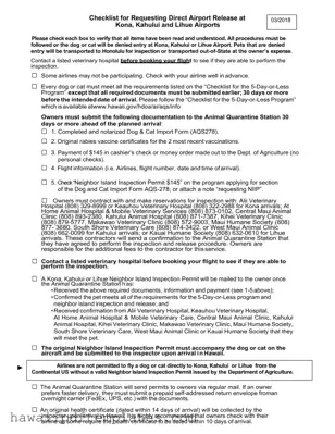 Hawaii Neighbor Island Permit PDF Form