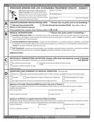Hawaii Polst PDF Form